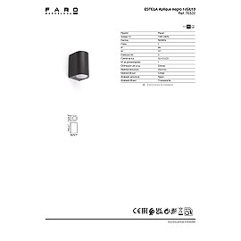 ESTELA āra sienas lampa 1xGU10 5 W IP65 melna (FARO)
