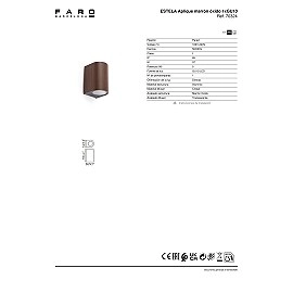 ESTELA āra sienas lampa 1xGU10 5 W IP65 rūsas brūna (FARO)