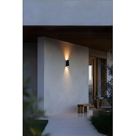 ESTELA āra sienas lampa 2xGU10 5 W IP65 melna (FARO)