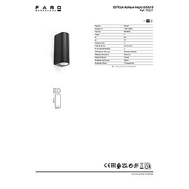 ESTELA āra sienas lampa 2xGU10 5 W IP65 melna (FARO)