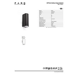ESTELA āra sienas lampa 2xGU10 5 W IP65 melna (FARO)