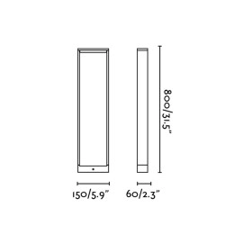 LED gaismas stabiņš ALP LED, SMD 6W modulis, 190Lm, 3000K, IP54, tumši pelēks, lielā - FARO - 74452