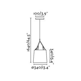 Griestu lama TREE, 1 x E27 max. 100W, IP20, melns/balts -  FARO - 2986x