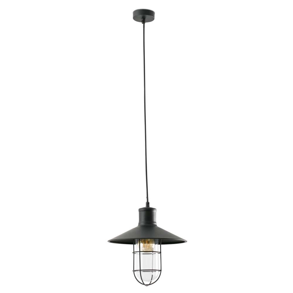 Lustra MARINA, 1x E27, IP20, melna -  FARO - 60004