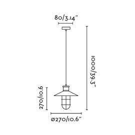 Lustra MARINA, 1x E27, IP20, melna -  FARO - 60004