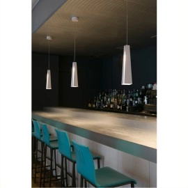 Lustra PLUMA LED, 6W LED SMD, 450 Lm, 3000K, melna un zelta/balta - FARO - 6417x