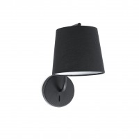 Sienas lampa BERNI, 1 x E27 max. 20W, IP20, melna/balta/matēta niķeļa - FARO - 2932x