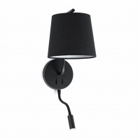 Sienas lampa ar lasīšanas lampiņu BERNI, 1 x E27 max. 20W + 3W LED, melna/balta/matēta niķeļa - FARO - 293xx
