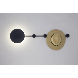 HAN LED Melns sienas gaismeklis / drēbju pakaramais 6W LED - 01001 Faro