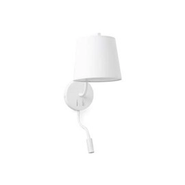 Sienas lampa ar lasīšanas lampiņu BERNI, 1 x E27 max. 20W + 3W LED, melna/balta/matēta niķeļa - FARO - 293xx
