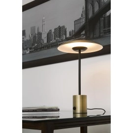 HOSHI LED galda lampa, satīna zelta/melna - FARO - 28387