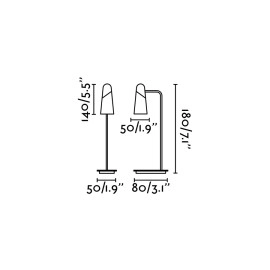 LAO LED galda lampa, melna - FARO - 29047