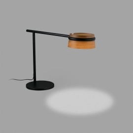 LOOP LED - melna galda lampa ar koka apdari - FARO - 29568