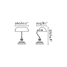 BANKER galda lampa vecs-zelts - FARO - 68334