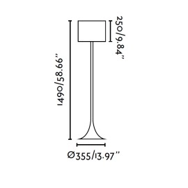 BLACK melna stāvlampa - FARO - 29764