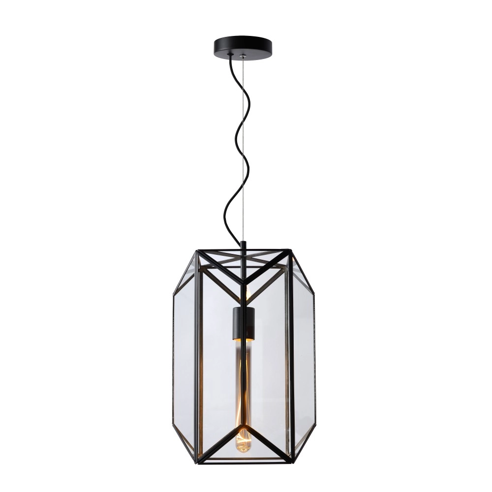 Griestu lampa "FERN", 1x E27 max. 60W, melna- stikls, metāls - LUCIDE - 25406/01/30