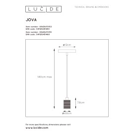 Griestu lampa "JOVA", 1x E27 max. 60W, metāls - LUCIDE - 08426-01-30