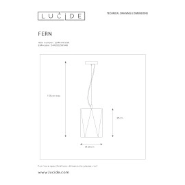 Griestu lampa "FERN", 1x E27 max. 60W, melna- stikls - metāls - LUCIDE - 25407/01/30