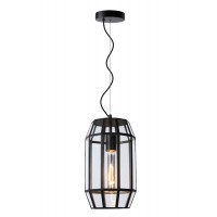 Griestu lampa "FERN", 1x E27 max. 60W, melna- stikls - metāls - LUCIDE - 25408/01/30