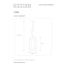 Griestu lampa "FERN", 1x E27 max. 60W, melna- stikls - metāls - LUCIDE - 25408/01/30