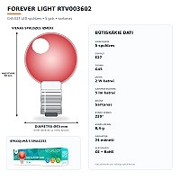 G45 E27 LED spuldžu komplekts 5 gab. 2W sarkanas (Forever Light RTV003602)
