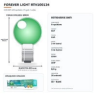 G45 E27 LED spuldžu komplekts 5 gab. 2W zaļas (Forever Light RTV100134)