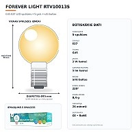 G45 E27 LED spuldžu komplekts 5 gab. 2W silti baltas (Forever Light RTV100135)