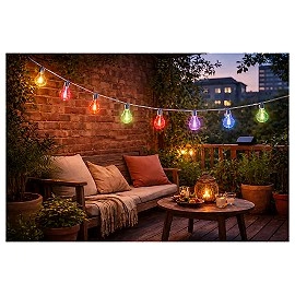 SUNARI FLS-400 saules LED gaismu virtene 4 m 10 daudzkrāsu spuldzes (Forever Light RTV222475)