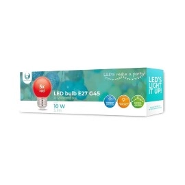 LED spuldžu komplekts G45 E27 2W oranžs, 5 gab. (Forever Light)
