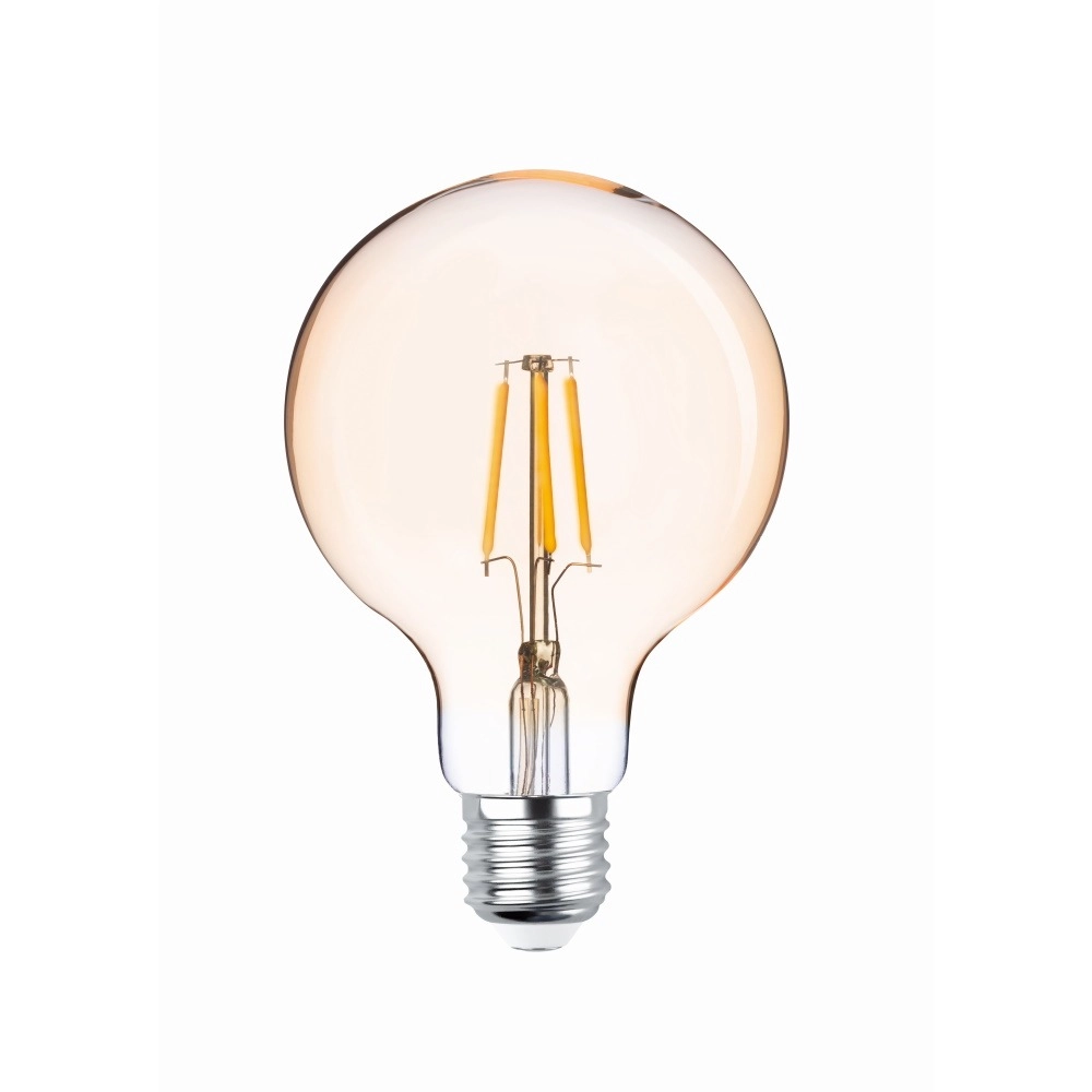 LED filament spuldze E27 G95 4W 2200K zeltīta (Forever Light)
