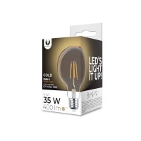 LED filament spuldze E27 G95 4W 2200K zeltīta (Forever Light)