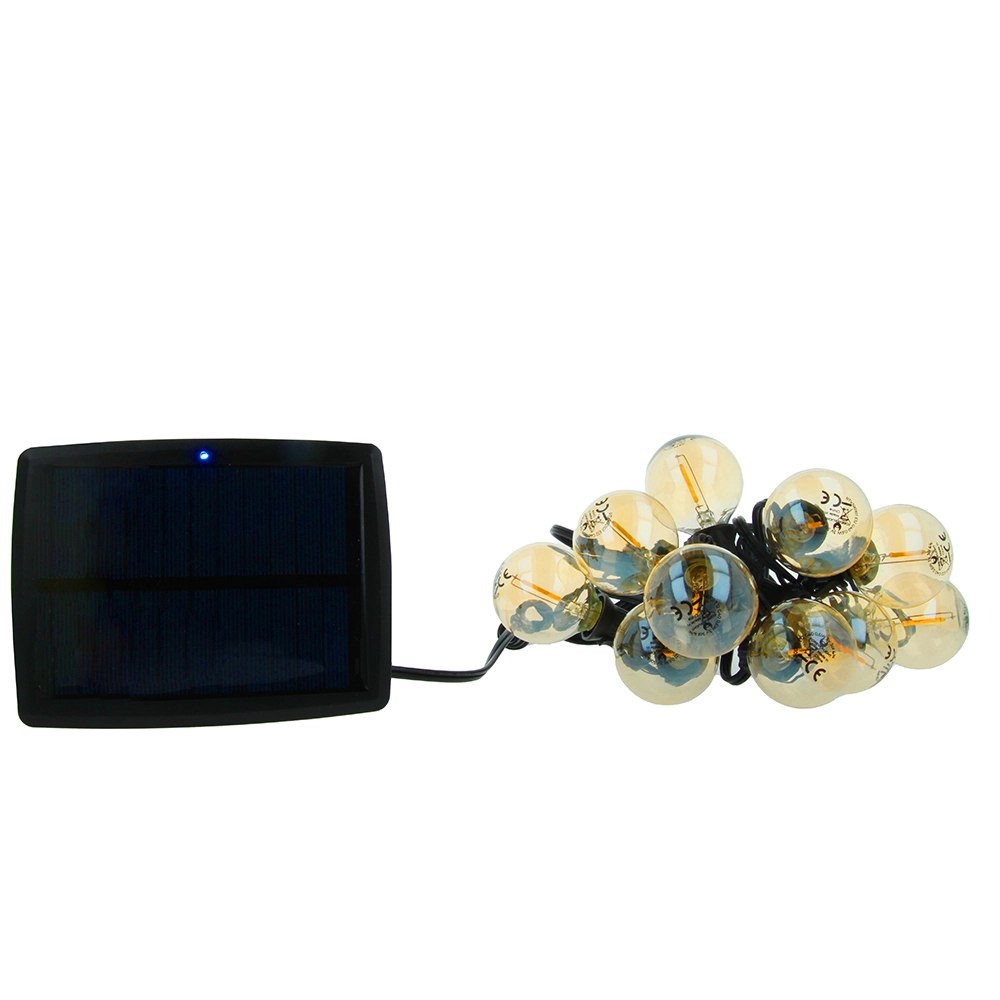 Saules LED gaismu virtene SUNARI FLS-125 5,5 m 10xG40 E12 IP44 zelta tonī (Forever Light)