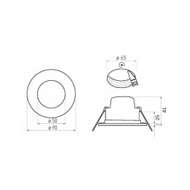 BONO-R iebūvējamais LED gaismeklis melns 5W, 330lm, 3000K, IP65/20 (GreenLUX)