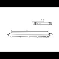 TRUST LED PS IP65 armatūra 2×T8 60 cm caurulēm (GreenLUX GXWP503)