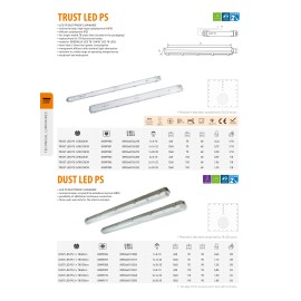 GreenLUX TRUST LED PS hermētiska armatūra 2×150 cm T8 LED lampām, IP65