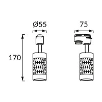 PIANO TRA GU10 sliežu gaismeklis zelta/melns IP20 (Ideus)