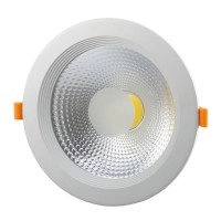 Iebūvējamais LED gaismeklis 20W, 1600lm, 145°, IP20, COB, balts korpuss (OPTONICA)