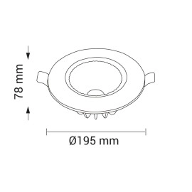 Iebūvējamais LED gaismeklis 20W, 1600lm, 145°, IP20, COB, balts korpuss (OPTONICA)