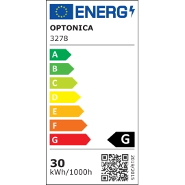 Iebūvējamais LED gaismeklis 30W, 2500lm, 145°, IP20, COB, balts korpuss (OPTONICA)