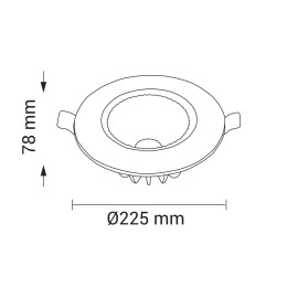 Iebūvējamais LED gaismeklis 30W, 2500lm, 145°, IP20, COB, balts korpuss (OPTONICA)