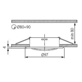 Iebūvējams gaismeklis ARGUS MR16/GU10 max. 50W, tērauds