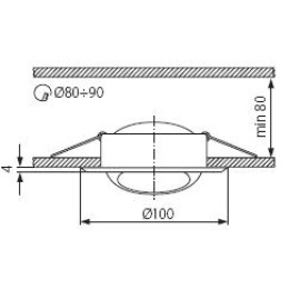 Iebūvējams gaismeklis ARGUS MR16/GU10 max. 50W, tērauds