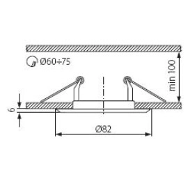 Iebūvējams gaismeklis HORN MR16/GU10 max. 50W, tērauds