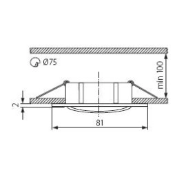 Iebūvējams gaismeklis NAVI MR16/GU10 max. 50W, alumīnijs