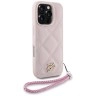 Karl Lagerfeld stepēts PU maciņš ar ķēdes siksniņu iPhone 16 Pro Max, rozā