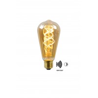 4W, E27, LED Filament āra spuldze "AMBER", ar integrētu krēslas slēdzi, 230LM, 2200K, Lucide, 49034-04-62