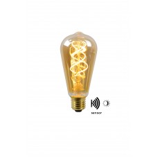 4W, E27, LED Filament āra spuldze "AMBER", ar integrētu krēslas slēdzi, 230LM, 2200K, Lucide, 49034-04-62