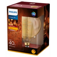 6.5W Retro Vintage G200 E27 Filament dimmējama LED spuldze, 470Lm, 2000K, Philips