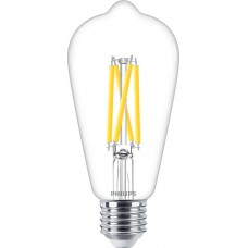 5.9W, E27, ST64, Filament, Philips LED spuldze, 806Lm, 2200-2700K