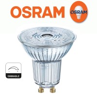 Dimmējama 8.3W GU10 LED spuldze 827 (80W), 2700K, 575lm, 36°, 5 gadu garantija - OSRAM - 4058075609136